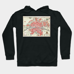 Vintage Map of Paris France Hoodie